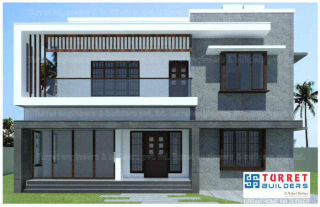 "elevation in Kerala" "modern contemporary house " " elevation in Thiruvananthapuram" "builders in Thiruvananthapuram" "modern plan" "house plan"