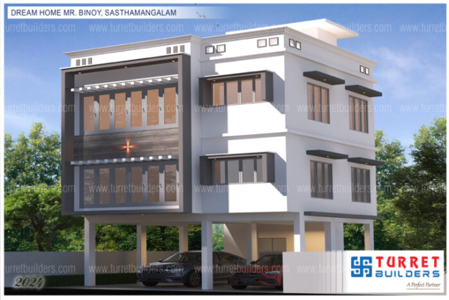 elavation plan thiruvananthapuram marthandam kollam ernakulam nedumangad turret builders sasthamangalam binoys home traditional elevation colonial elevation contemporary elevation