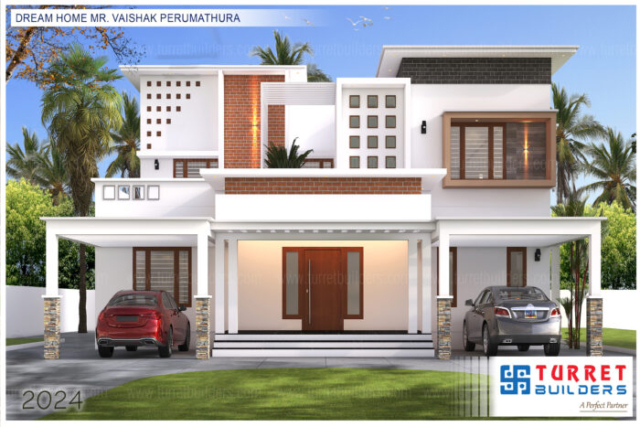 elavation plan thiruvananthapuram marthandam kollam ernakulam nedumangad turret builders sasthamangalam binoys home traditional elevation colonial elevation contemporary elevation vaishakh perumathura