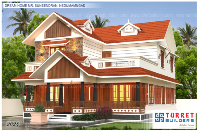 elavation plan thiruvananthapuram marthandam kollam ernakulam nedumangad turret builders sasthamangalam binoys home traditional elevation colonial elevation contemporary elevation