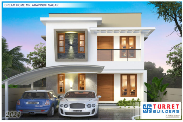 elavation plan thiruvananthapuram marthandam kollam ernakulam nedumangad turret builders sasthamangalam binoys home traditional elevation colonial elevation contemporary elevation