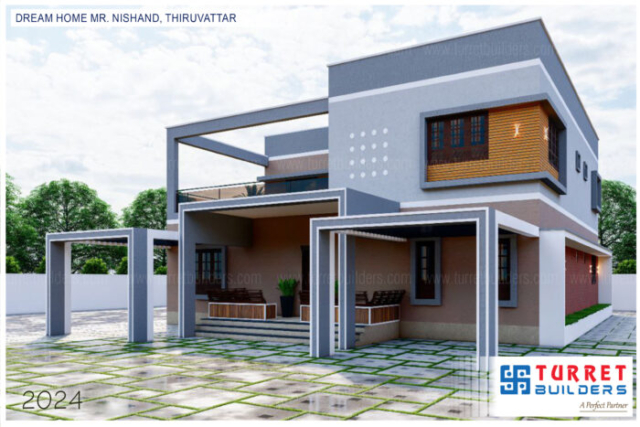 elavation plan thiruvananthapuram marthandam kollam ernakulam nedumangad turret builders sasthamangalam binoys home traditional elevation colonial elevation contemporary elevation nitheesh thiruvattar