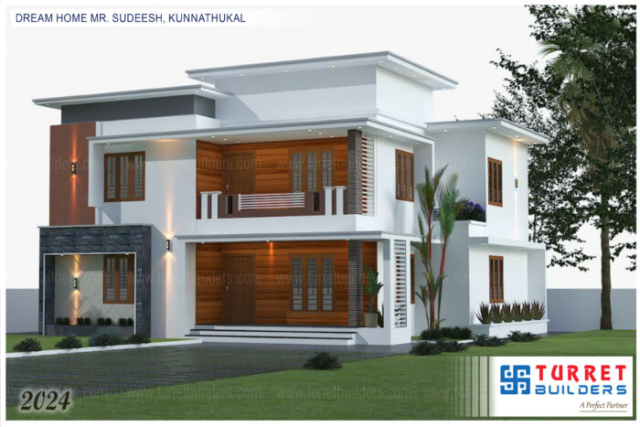 elavation plan thiruvananthapuram marthandam kollam ernakulam nedumangad turret builders sasthamangalam binoys home traditional elevation colonial elevation contemporary elevation SUDEESH KUNNATHUKAL