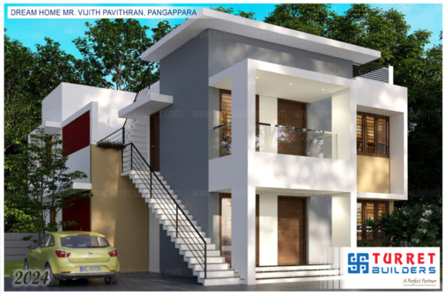 elavation plan thiruvananthapuram marthandam kollam ernakulam nedumangad turret builders sasthamangalam binoys home traditional elevation colonial elevation contemporary elevation VIJITH PAVITHRAN PANGAPPARA