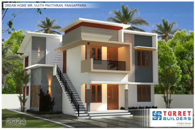 elavation plan thiruvananthapuram marthandam kollam ernakulam nedumangad turret builders sasthamangalam binoys home traditional elevation colonial elevation contemporary elevation VIJITH PAVITHRAN PANGAPPARA